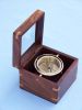 Solid Brass Lifeboat Compass w/ Rosewood Box 5""