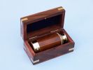 Deluxe Class Solid Brass - Wood Scout's Spyglass Telescope 7"" w/ Rosewood Box