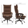 Double Padded Executive Massage Heated Office Chair Brown