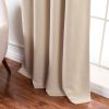 52 x 102 inch Solid Beige Cream Thermal Blackout Curtain Panels - Set of 2