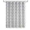 72-inch White Polyester Fabric Shower Curtain with Black Pom Pom Polka Dots