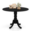 Black Solid Wood 40-inch Round Kitchen Dining Table - Rustic Farmhouse