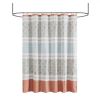 72 x 72-inch Cotton Shower Curtain with Coral Orange Blue White Paisley Pattern