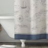 72-inch Cotton Shower Curtain with Florida Keys Ship Map Pattern