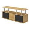 Modern 50-inch TV Stand in Light Oak / Black Wood Finish