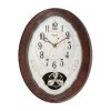 Wood Frame Pendulum Wall Clock - Plays Melodies on the Hour