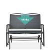 2 Seat Mesh Patio Loveseat Swing Glider Rocker with Armrests in Charcoal