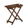 Folding TV Tray Bedside Table in Dark Brown Espresso Wood Finish