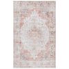 4 ft. x 6 ft. Traditional Persian Style Washable Boho Light Grey Red Area Rug