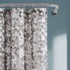 72-inch Grey White Floral Vines and Flowers Shower Curtain