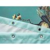 72-in. Teal Blue Green Floral Tree Bird Butterfly Japanese Style Shower Curtain