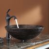 Modern 16.5 inch Round Copper Color Glass Vessel Sink