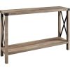 Industrial Farmhouse Entryway Table / Console Table in Taupe Grey Wood Finish