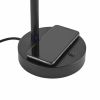 Modern LED Desk Light Table Lamp with Wireless Cell Charging Pad in Black