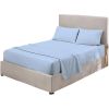 Twin Blue 100-Percent Egyptian Cotton 1000 Thread Count 3-Piece Sheet Set