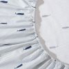 Twin XL size Coastal Beach 100-Percent Cotton Navy Blue White Stripe Sheet Set