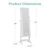 2-in-1 White Freestanding Mirror / Jewelry Organizer Armoire Cabinet