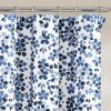 72-inch White Navy and Light Blue Floral Vines and Flowers Shower Curtain