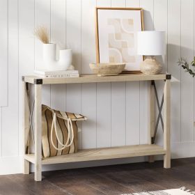 Industrial Farmhouse Entryway Table / Sofa Table in White Oak Wood Finish