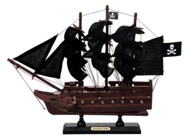 Wooden Captain Kidds Adventure Galley Black Sails Model Pirate Ship 12""