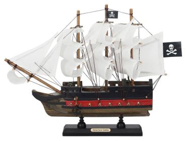 Wooden Captain Kidds Adventure Galley White Sails Limited Model Pirate Ship 12""