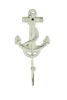 Whitewashed Cast Iron Anchor Hook 7""