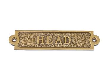 Antique Brass Head Sign 6""