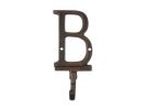 Rustic Copper Cast Iron Letter B Alphabet Wall Hook 6""