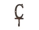 Rustic Copper Cast Iron Letter C Alphabet Wall Hook 6""