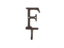 Rustic Copper Cast Iron Letter F Alphabet Wall Hook 6""