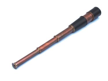 Deluxe Class Admiral's Antique Copper Leather Spyglass Telescope 27"" with Rosewood Box