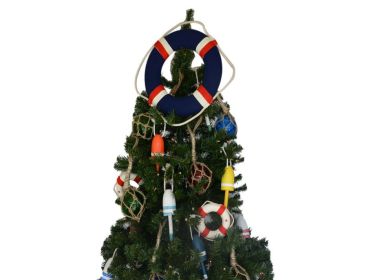 Blue Jacket Lifering Christmas Tree Topper Decoration