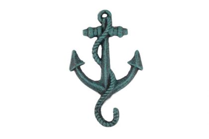 Seaworn Blue Cast Iron Anchor Hook 5""