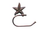 Antique Copper Starfish Hand Towel Holder 10""