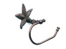 Antique Copper Starfish Hand Towel Holder 10""