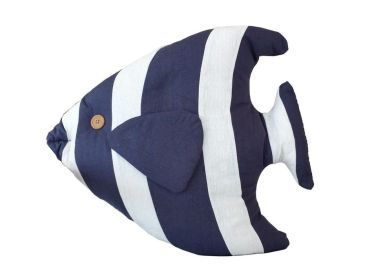 Blue Tropical Fish Pillow 18""