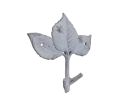 Whitewashed Cast Iron Birch Tree Leaves Decorative Metal Tree Branch Hooks 6.5""