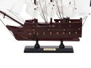 Wooden Black Pearl with White Sails Model Pirate Ship 12""