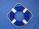 Vibrant Blue Decorative Lifering with White Bands Christmas Ornament 10""