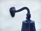 Solid Brass Hanging Ships Bell 11"" - Blue