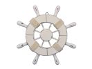 Rustic All White Decorative Ship Wheel 9""