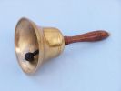 Brass Plated Hand Bell with Wood Handle 11""