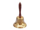 Brass Plated Hand Bell with Wood Handle 11""