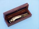 Solid Brass/Copper Boatswain (Bosun) Whistle w Rosewood Box 5""