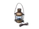 Antique Brass Round Anchor Electric Lantern 16""