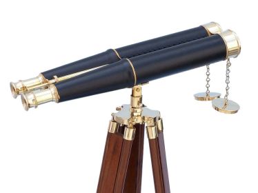 Floor Standing Admiral's Brass/Leather Binoculars 62""