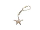 Solid Brass Starfish Key Chain 5""