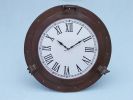 Bronzed Deluxe Class Porthole Clock 24""