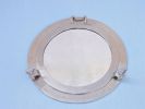 Brushed Nickel Deluxe Class Decorative Ship Porthole Mirror 24""