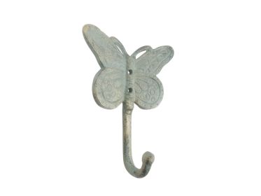 Antique Bronze Cast Iron Butterly Decorative Metal Wall Hook 5""